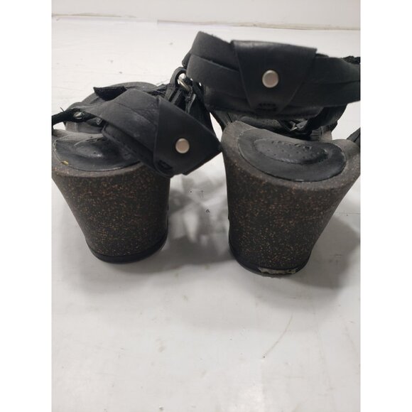 Teva Ysidro Universal Women’s Black Leather Strappy Wedge Heel Sandal Size 10 - Picture 6 of 8